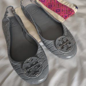 Tory Burch Grey Ballet Flats, Size 7